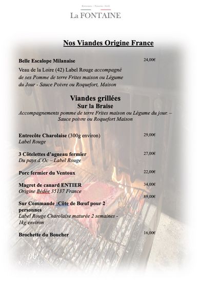Nos Viandes sur la Braise