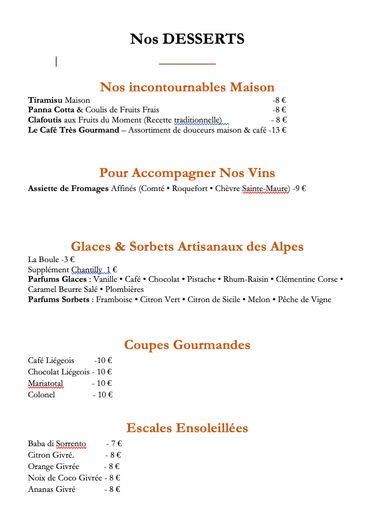Desserts